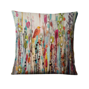 Abstract Ink Bird Stamped Pillowcase Love Bird Art Printed Cushion Διακοσμητικό Μαξιλάρι Διακόσμηση σπιτιού Μαξιλάρια ριχτάρι καναπέ 45*45cm