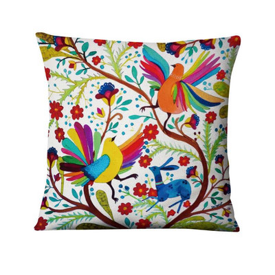 Jastučnica s otisnutim pticama apstraktne tinte, ljubavna ptica, umjetnički otisnuti jastučići, ukrasni jastuk, kućni dekor, jastuci za kauč, jastuci za kauč, 45*45 cm