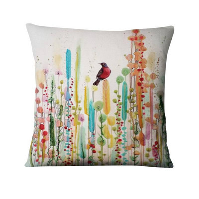 Jastučnica s otisnutim pticama apstraktne tinte, ljubavna ptica, umjetnički otisnuti jastučići, ukrasni jastuk, kućni dekor, jastuci za kauč, jastuci za kauč, 45*45 cm
