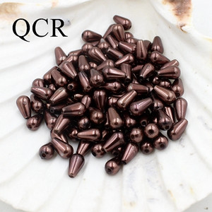 6*10 mm, 300 kom./lot, višebojne perle od ABS-a s dvostrukom rupom imitacije bisera, perle za izradu nakita, indijske perle