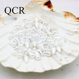 6*10 mm, 300 kom./lot, višebojne perle od ABS-a s dvostrukom rupom imitacije bisera, perle za izradu nakita, indijske perle