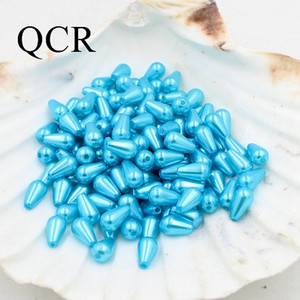 6*10 mm, 300 kom./lot, višebojne perle od ABS-a s dvostrukom rupom imitacije bisera, perle za izradu nakita, indijske perle