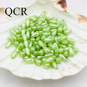 6*10 mm, 300 kom./lot, višebojne perle od ABS-a s dvostrukom rupom imitacije bisera, perle za izradu nakita, indijske perle