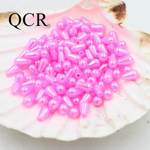 6*10 mm, 300 kom./lot, višebojne perle od ABS-a s dvostrukom rupom imitacije bisera, perle za izradu nakita, indijske perle