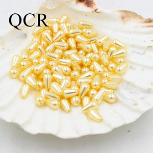 6*10 mm, 300 kom./lot, višebojne perle od ABS-a s dvostrukom rupom imitacije bisera, perle za izradu nakita, indijske perle