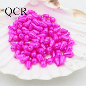 6*10 mm, 300 kom./lot, višebojne perle od ABS-a s dvostrukom rupom imitacije bisera, perle za izradu nakita, indijske perle