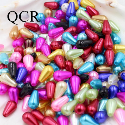 6*10mm 300 buc/lot, multicolore, ABS, mărgele cu picătură de lacrimă, mărgele imitații de perle, pentru realizarea de bijuterii margele indiene
