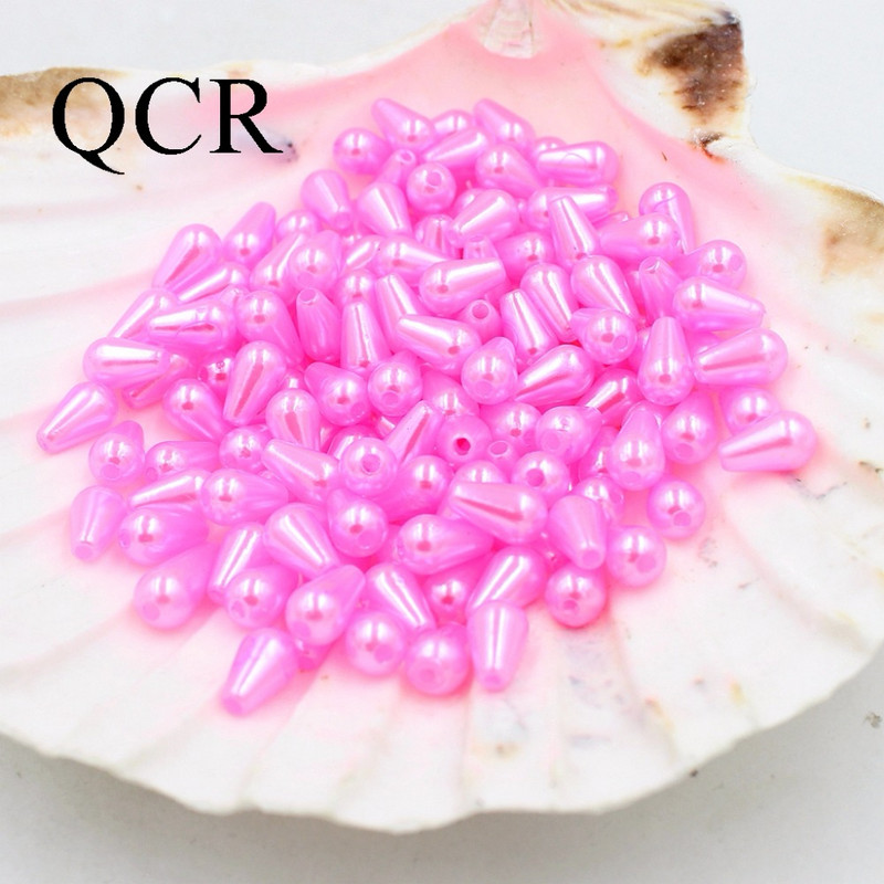 6*10 mm, 300 kom./lot, višebojne perle od ABS-a s dvostrukom rupom imitacije bisera, perle za izradu nakita, indijske perle