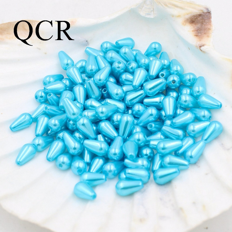 6*10 mm, 300 kom./lot, višebojne perle od ABS-a s dvostrukom rupom imitacije bisera, perle za izradu nakita, indijske perle