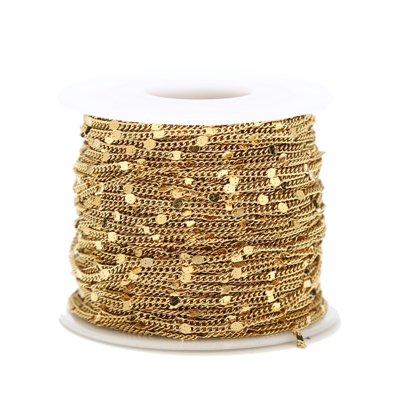 2 metra od nehrđajućeg čelika zlato srebro ravni disk rubni lančići za ogrlicu narukvica ankleta izrada rasutog nakita nalaza