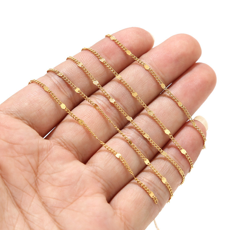 2 metra od nehrđajućeg čelika zlato srebro ravni disk rubni lančići za ogrlicu narukvica ankleta izrada rasutog nakita nalaza
