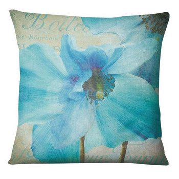 Poppy Blues Floral Ζωγραφική Εκτύπωση Μαξιλαροθήκη Peacock And Magnolia Cushion Διακοσμητικό Μαξιλάρι Διακόσμηση σπιτιού Μαξιλάρια ριχτάρι καναπέ 17*17