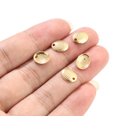 50 komada veleprodajnih zlatnih zakrivljenih ovalnih markiznih privjesaka od nehrđajućeg čelika za izradu nakita