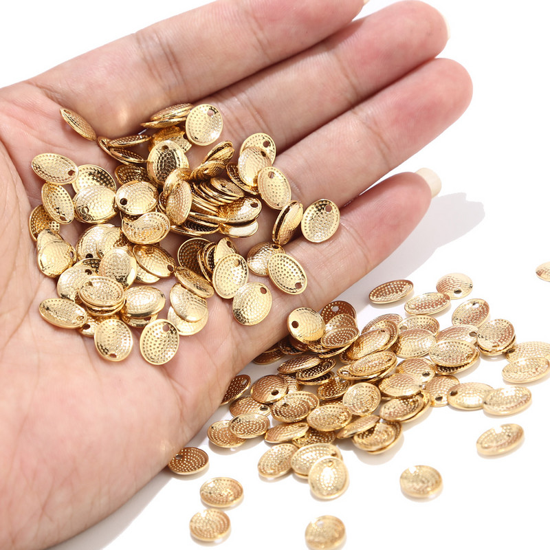 50 komada veleprodajnih zlatnih zakrivljenih ovalnih markiznih privjesaka od nehrđajućeg čelika za izradu nakita