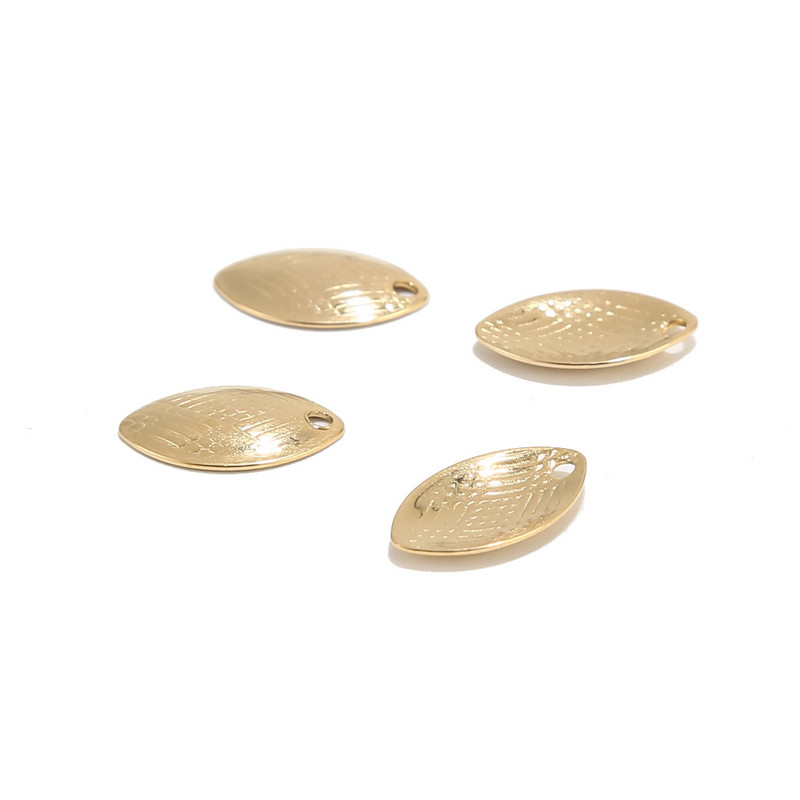 50 komada veleprodajnih zlatnih zakrivljenih ovalnih markiznih privjesaka od nehrđajućeg čelika za izradu nakita