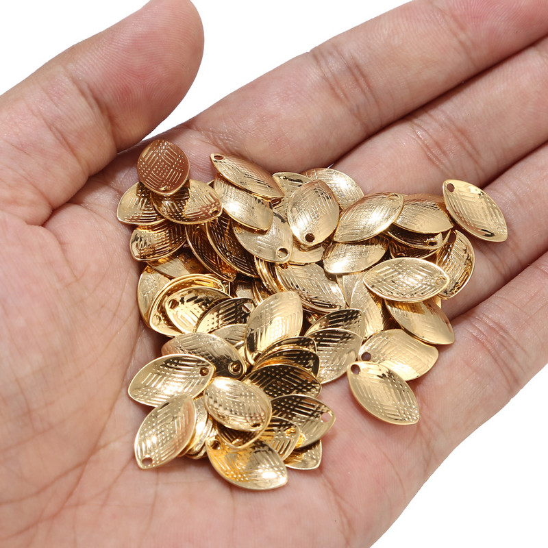 50 komada veleprodajnih zlatnih zakrivljenih ovalnih markiznih privjesaka od nehrđajućeg čelika za izradu nakita