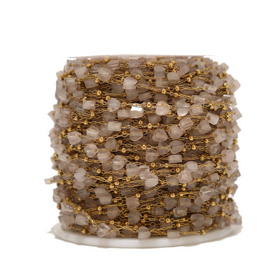 1M dragi kamen od nehrđajućeg čelika, zeleni aventurin, lanac s perlama u obliku srca, zlatni satelitski lanac od prirodnog kamena za DIY izradu ženskih ogrlica