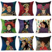 Serija Painted Girls Šareni uzorak Jastučnica Jastučnica Lanena Sofa i kućni ukrasni kvadrat 40cm/45cm i 50cm