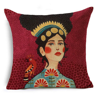 Serija Painted Girls Šareni uzorak Jastučnica Jastučnica Lanena Sofa i kućni ukrasni kvadrat 40cm/45cm i 50cm