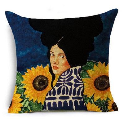 Serija Painted Girls Šareni uzorak Jastučnica Jastučnica Lanena Sofa i kućni ukrasni kvadrat 40cm/45cm i 50cm