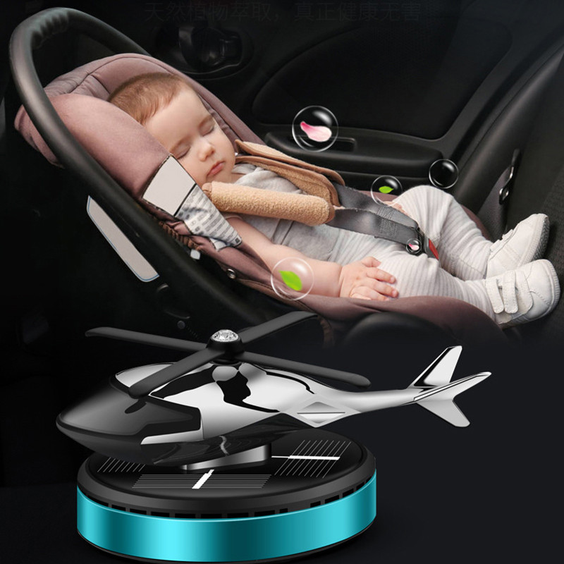 Energie solară Odorizant de aer pentru elicopter Planș de bord pentru mașină Parfum cu jet de aer Difuzor de avion cu energie solară creativ Aroma de avion din aliaj