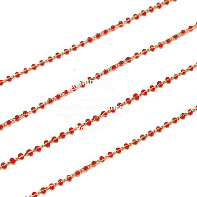 1 metar ručno rađenih višebojnih emajliranih satelitskih lančića od nehrđajućeg čelika, crne tirkizne perle, lančići s perlama za izradu ogrlica „uradi sam“