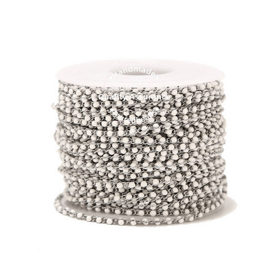 1 metar ručno rađenih višebojnih emajliranih satelitskih lančića od nehrđajućeg čelika, crne tirkizne perle, lančići s perlama za izradu ogrlica „uradi sam“