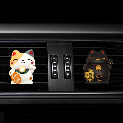 Lovely Lucky Cat autós légfrissítő illat diffúzor Állati belső kiegészítők autó klíma Kivezető szellőző parfüm klipsz