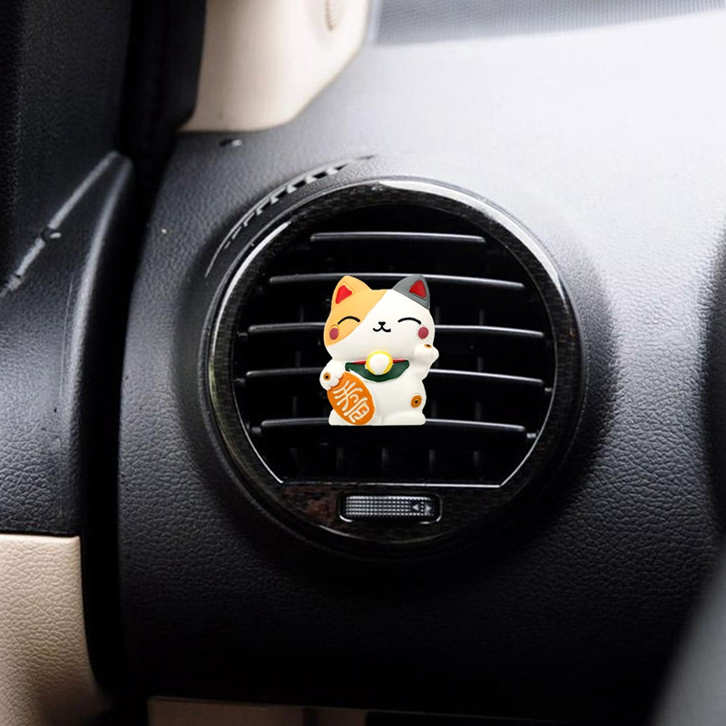 Lovely Lucky Cat autós légfrissítő illat diffúzor Állati belső kiegészítők autó klíma Kivezető szellőző parfüm klipsz