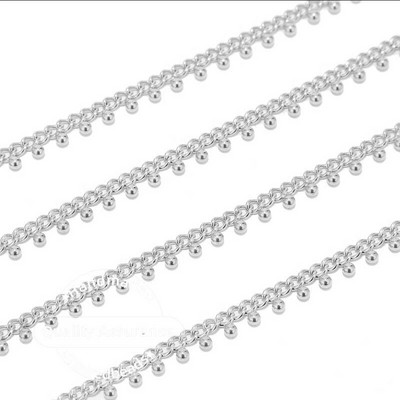 Zlatni lančići od nehrđajućeg čelika od 1 metra s kugličnim diskom Ručno izrađeni lančići od perli za DIY pribor za ogrlice s nakitom