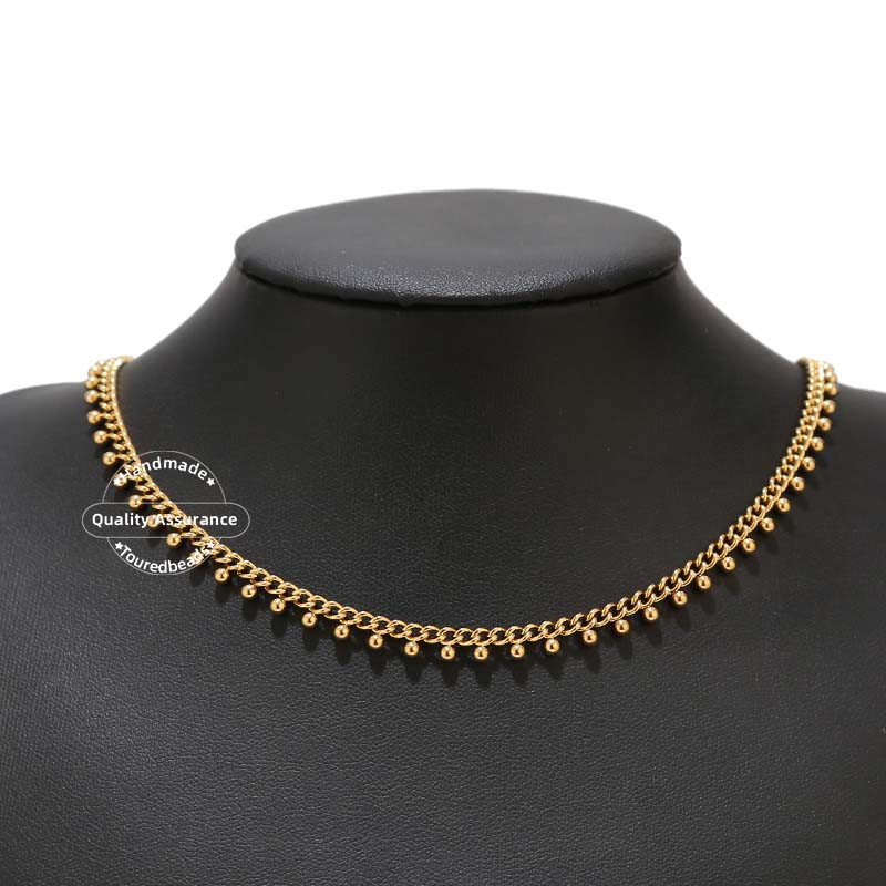 Zlatni lančići od nehrđajućeg čelika od 1 metra s kugličnim diskom Ručno izrađeni lančići od perli za DIY pribor za ogrlice s nakitom