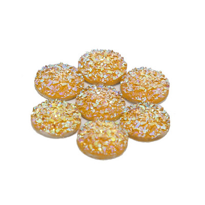 20db/tétel 12mm lapos hátú Druzy Stone Cabochon gyöngyök kézműves díszítéshez Lapos hátú gyanta Cabochon gyöngyök ékszerkészítés