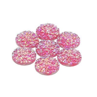20db/tétel 12mm lapos hátú Druzy Stone Cabochon gyöngyök kézműves díszítéshez Lapos hátú gyanta Cabochon gyöngyök ékszerkészítés