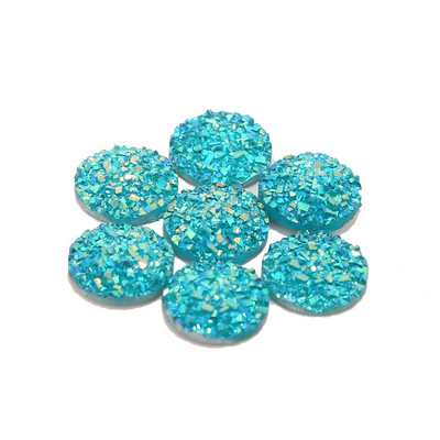 20db/tétel 12mm lapos hátú Druzy Stone Cabochon gyöngyök kézműves díszítéshez Lapos hátú gyanta Cabochon gyöngyök ékszerkészítés