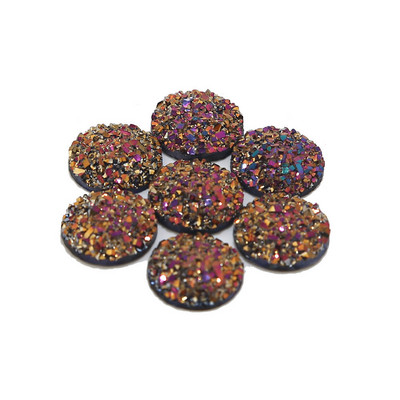 20db/tétel 12mm lapos hátú Druzy Stone Cabochon gyöngyök kézműves díszítéshez Lapos hátú gyanta Cabochon gyöngyök ékszerkészítés