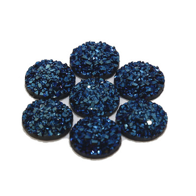 20db/tétel 12mm lapos hátú Druzy Stone Cabochon gyöngyök kézműves díszítéshez Lapos hátú gyanta Cabochon gyöngyök ékszerkészítés