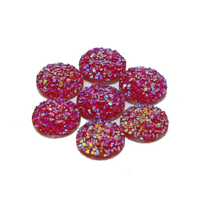 20db/tétel 12mm lapos hátú Druzy Stone Cabochon gyöngyök kézműves díszítéshez Lapos hátú gyanta Cabochon gyöngyök ékszerkészítés