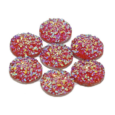 20db/tétel 12mm lapos hátú Druzy Stone Cabochon gyöngyök kézműves díszítéshez Lapos hátú gyanta Cabochon gyöngyök ékszerkészítés
