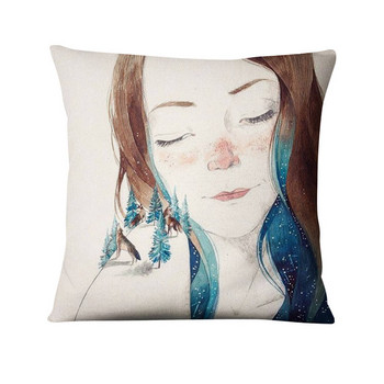 Nordic Simple Cartoon Illustration Μαξιλαροθήκη Mermaid printed Cushion Διακοσμητικά μαξιλάρια Διακόσμηση σπιτιού Μαξιλάρι ριχτάρι καναπέ 45*45cm