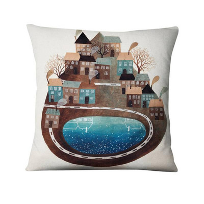 Nordijska jednostavna crtana ilustracija Jastučnica Jastuk s otisnutim sirenama Ukrasni jastuci Kućni dekor Jastuk za kauč 45*45 cm
