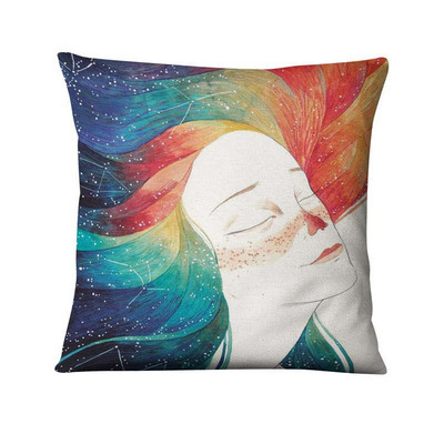 Nordijska jednostavna crtana ilustracija Jastučnica Jastuk s otisnutim sirenama Ukrasni jastuci Kućni dekor Jastuk za kauč 45*45 cm