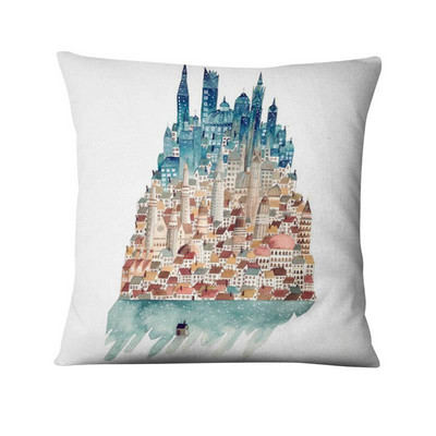 Nordijska jednostavna crtana ilustracija Jastučnica Jastuk s otisnutim sirenama Ukrasni jastuci Kućni dekor Jastuk za kauč 45*45 cm