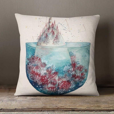 Nordijska jednostavna crtana ilustracija Jastučnica Jastuk s otisnutim sirenama Ukrasni jastuci Kućni dekor Jastuk za kauč 45*45 cm