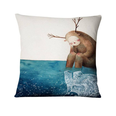 Nordijska jednostavna crtana ilustracija Jastučnica Jastuk s otisnutim sirenama Ukrasni jastuci Kućni dekor Jastuk za kauč 45*45 cm