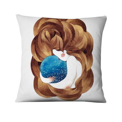 Nordijska jednostavna crtana ilustracija Jastučnica Jastuk s otisnutim sirenama Ukrasni jastuci Kućni dekor Jastuk za kauč 45*45 cm