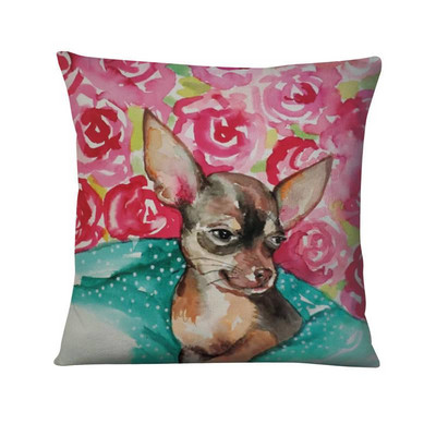 Kreativna ilustracija u vodenim bojama Jastučnica Lijepa žena u cvijeću Jastuk Ukrasni jastuk Kućni dekor Kauč Nabacivački jastuci