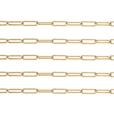 1 metar lančića od nehrđajućeg čelika 14K pozlaćen spajalicama Ravni ovalni lanac za kablove za DIY ogrlicu Narukvice Izrada nalaza