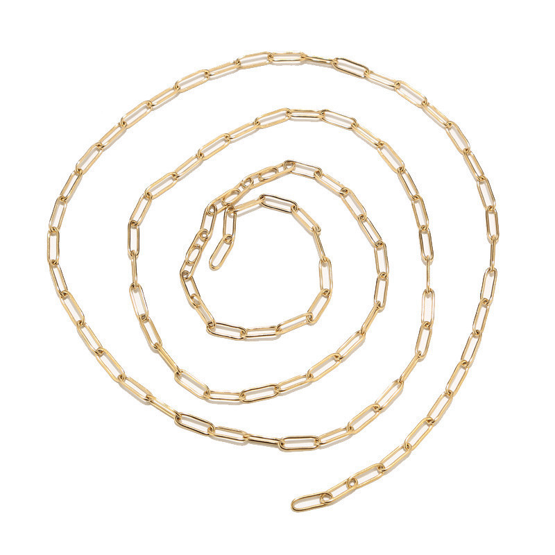 1 metar lančića od nehrđajućeg čelika 14K pozlaćen spajalicama Ravni ovalni lanac za kablove za DIY ogrlicu Narukvice Izrada nalaza