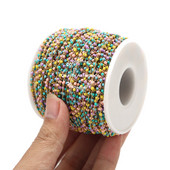 1-metarski ručno izrađeni lančići od nehrđajućeg čelika, zlatni, emajlirani satelitski lanac s perlama u višebojnoj boji za izradu ženskih ogrlica