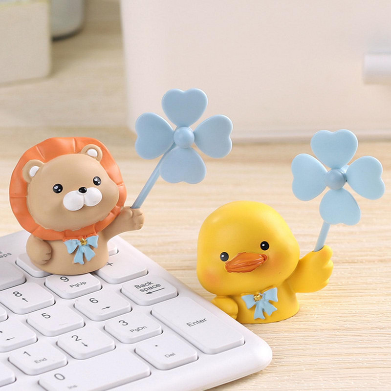 Autós légfrissítő tisztító aranyos kacsa medve malac figura szélmalom kimenet Forgó illatmentes kilépő illat parfüm Diffus E1Q8